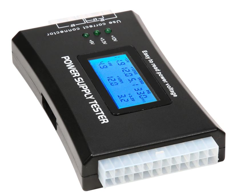 Тестер компьютерных блоков питания 20/24 pin SATA HDD ATX с дисплеем