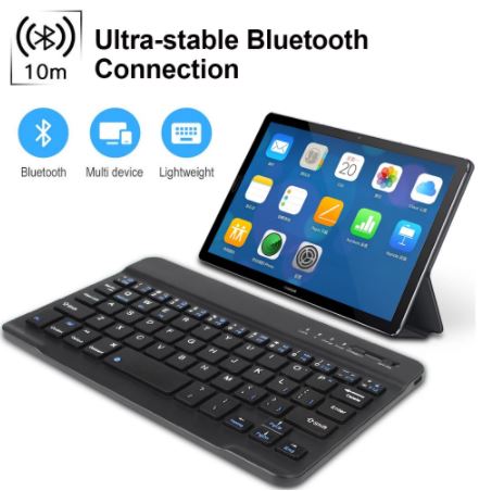Беспроводная клавиатура и мышь Bluetooth с русской для ipad, телефона планшета, ноутбука