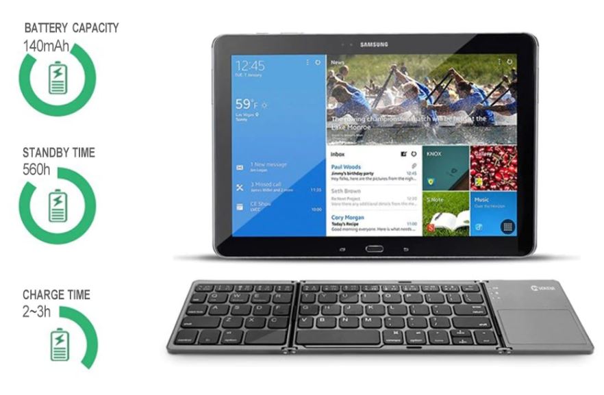 Портативная складная беспроводная клавиатура Bluetooth для планшета IOS Android Windows ipad