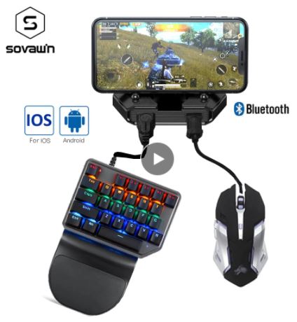 Контроллер для мобильных телефонов для Android, IOS, iPad. Bluetooth 5.0, с клавиатурой и мышью