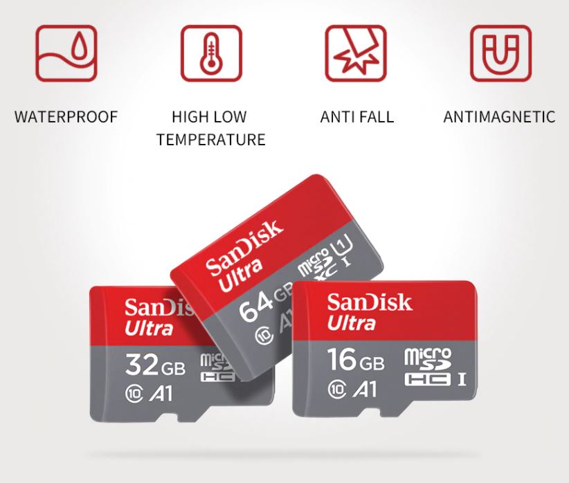 Карта памяти Sandisk Ultra Micro SD на 16 ГБ 32ГБ 64 ГБ 128 ГБ 256