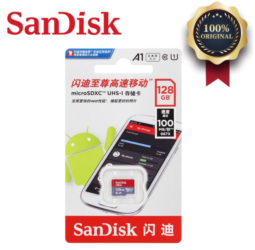 Карта памяти Sandisk Ultra Micro SD на 16 ГБ 32ГБ 64 ГБ 128 ГБ 256