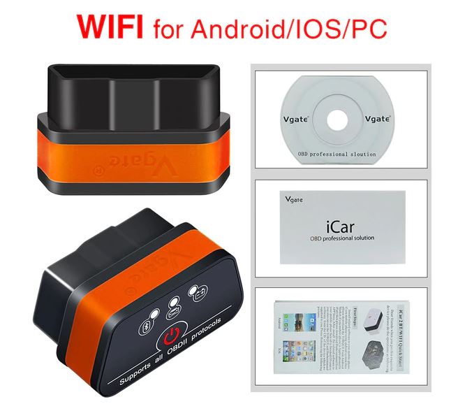 Диагностический сканер OBD ELM327 Vgate iCar2 Bluetooth / Wi-Fi Диагностика автомобиля