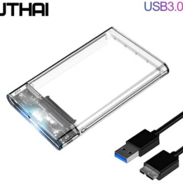 Корпус для жесткого диска USB3.0 / 2.0. Для 2,5 SATA: SSD, HDD. Прозрачный бокс