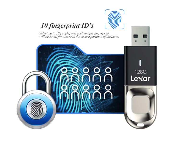 Флэш-накопитель Lexar F35 USB 3.0 с шифрованием отпечатков пальцев