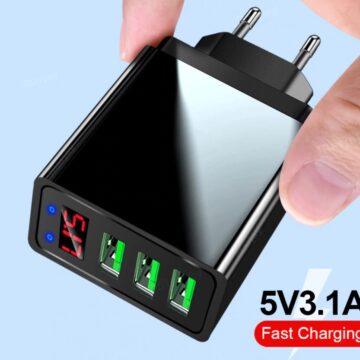 Зарядное устройство USB 3.1 А, быстрая зарядка, для планшета, мобильного телефона iPhone, Samsung, Xiaomi